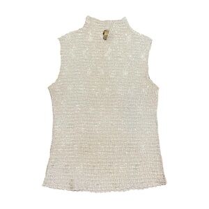 White crinkle tank